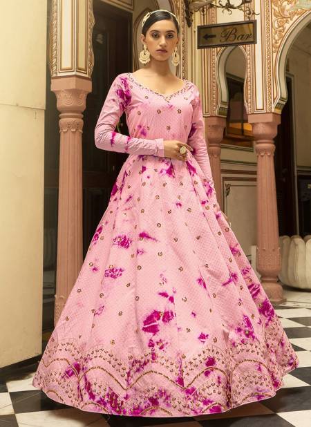 Pink Colour Kf Flory 20 Heavy Fancy Stylish Festive Wear Designer Anarkali Gown Collection 4734
